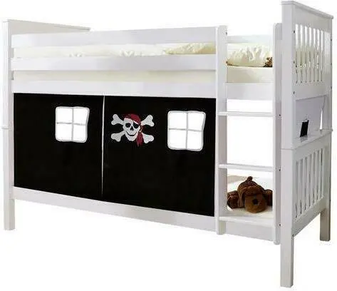 Etagenbett 'Sammy', aus Buche, schwarz/weiß