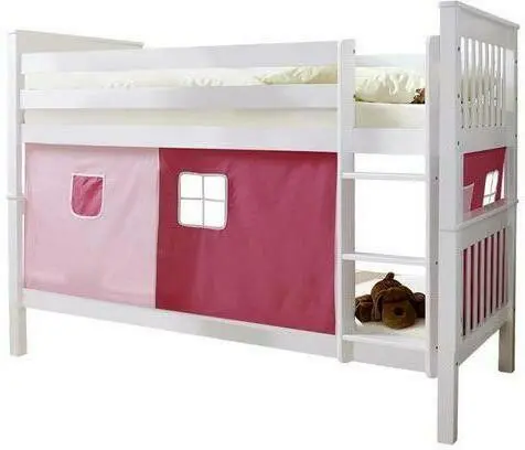 Etagenbett 'Sammy', aus Buche, rosa/hellrosa