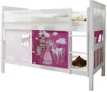 mömax Etagenbett 'Sammy', aus Buche, weiß/pink