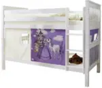 mömax Etagenbett 'Sammy', aus Buche, lila/weiß