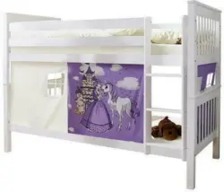 Etagenbett 'Sammy', aus Buche, lila/weiß