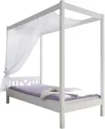 mömax Himmelbett 'Laluna', aus Kiefer, weiß