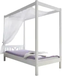 Himmelbett 'Laluna', aus Kiefer, weiß