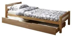 Bett 'Lupo', aus Buche, buchefarben