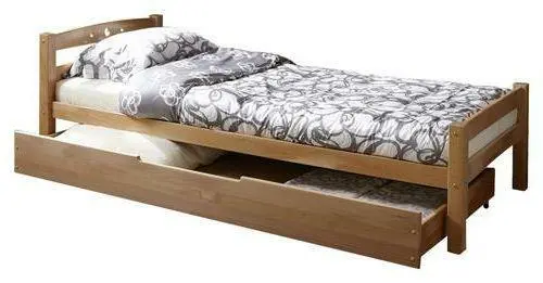 Bett 'Lupo', aus Buche, buchefarben
