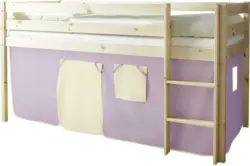 Spielbett 'Malte', aus Kiefer, lila/kieferfarben/beige