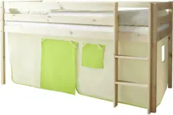 Spielbett 'Malte', aus Kiefer, grün/kieferfarben/beige