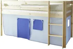 Spielbett 'Malte', aus Kiefer, dunkelblau/hellblau/kiefer