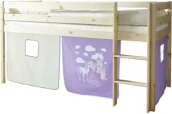 Spielbett 'Malte', aus Kiefer, kieferfarben/flieder