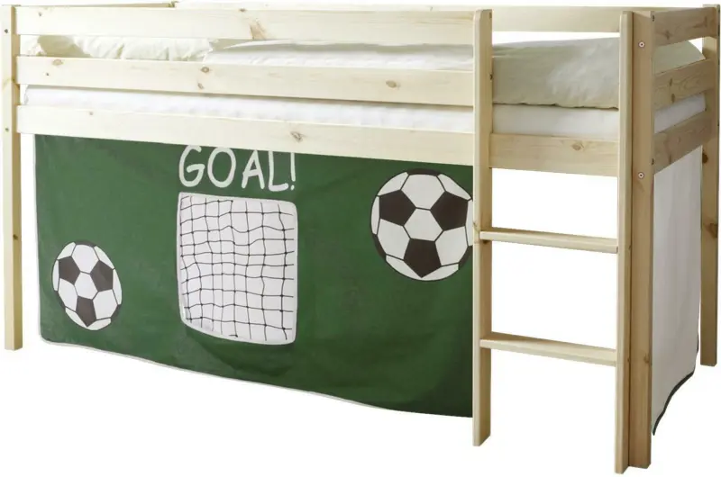 Spielbett 'Malte', aus Kiefer, kieferfarben/dunkelgr&uuml;n