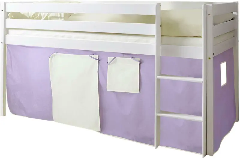 Spielbett 'Malte', aus Kiefer, lila/weiß/beige
