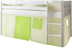Spielbett 'Malte', aus Kiefer, grün/weiß/beige