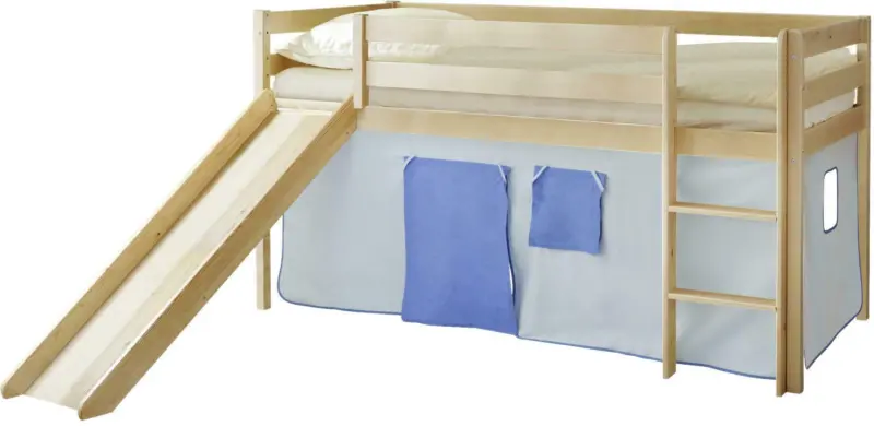 Spielbett 'Manuel',aus Kiefer, hellblau/dunkelblau/kiefer