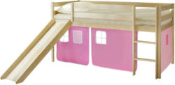 Spielbett 'Manuel',aus Kiefer, rosa/kieferfarben/hellrosa