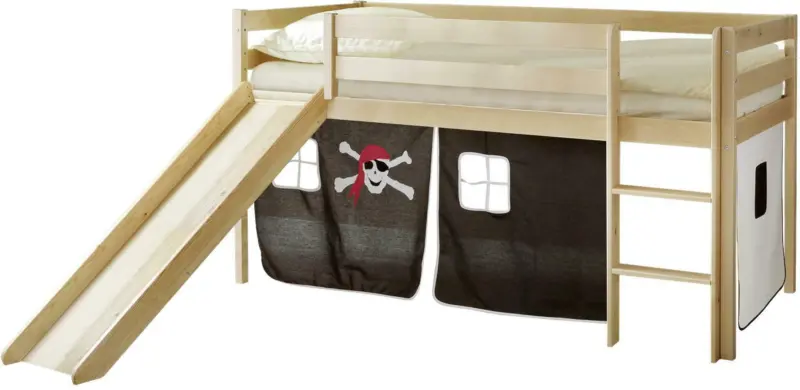 Spielbett 'Manuel',aus Kiefer, schwarz/wei&szlig;/kieferfarben