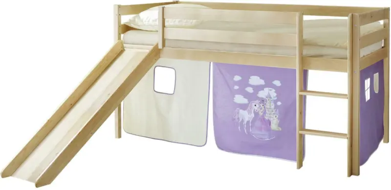 Spielbett 'Manuel',aus Kiefer, kieferfarben/flieder