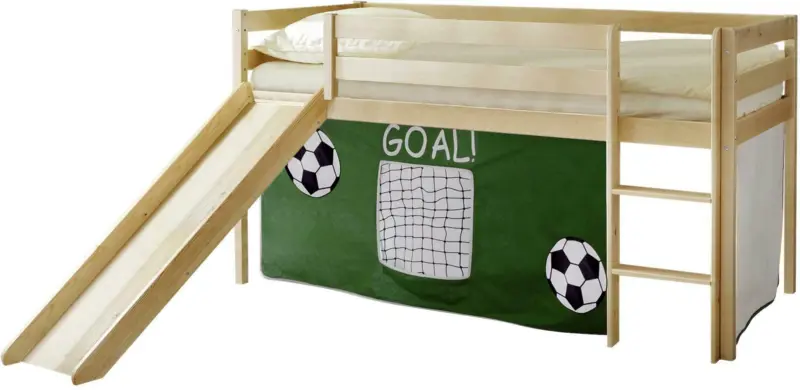 Spielbett 'Manuel',aus Kiefer, kieferfarben/dunkelgrün