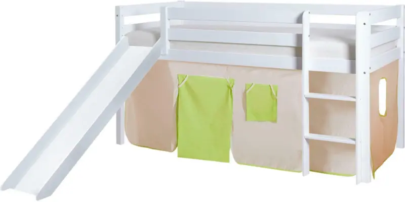Spielbett 'Manuel',aus Kiefer, grün/weiß/beige