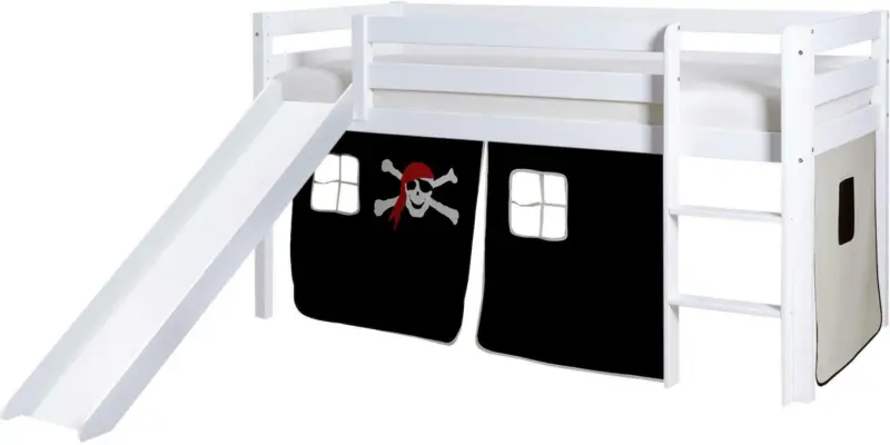 Spielbett 'Manuel',aus Kiefer, schwarz/weiß