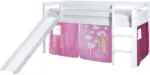mömax Spielbett 'Manuel',aus Kiefer, weiß/pink