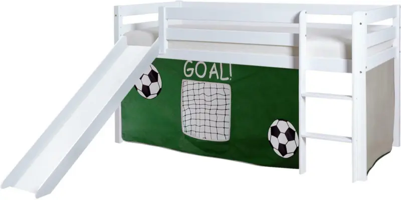 Spielbett 'Manuel',aus Kiefer, weiß/dunkelgrün