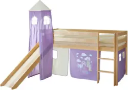 Spielbett 'Kasper',aus Kiefer, kieferfarben/flieder