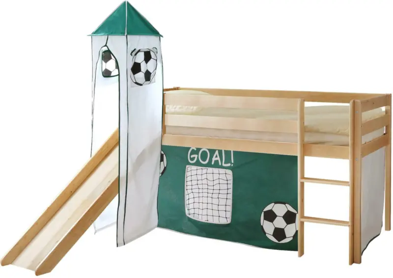 Spielbett 'Kasper',aus Kiefer, grün/kieferfarben
