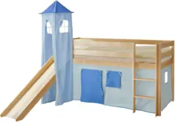 Spielbett 'Kasper',aus Kiefer, hellblau/dunkelblau/kiefer