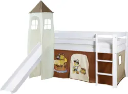 Spielbett 'Kasper',aus Kiefer, braun/weiß/beige