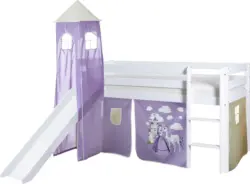 Spielbett 'Kasper',aus Kiefer, weiß/flieder