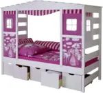 mömax Hausbett 'Lio', aus Kiefer, pink