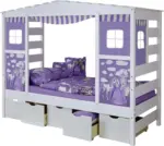 mömax Hausbett 'Lio', aus Kiefer, flieder