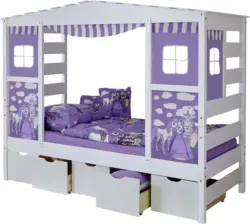 Hausbett 'Lio', aus Kiefer, flieder