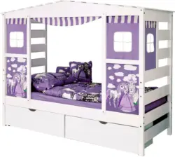 Hausbett 'Lio', aus Kiefer, flieder