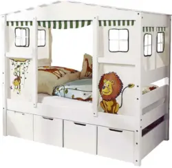 Hausbett 'Lio Mini', aus Kiefer, weiß