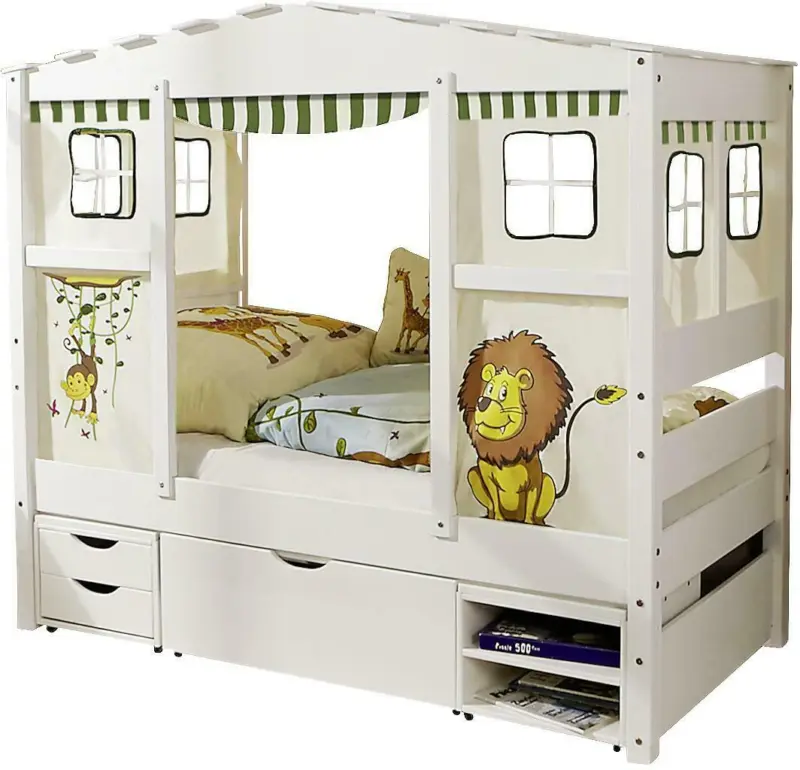 Hausbett 'Lio', aus Kiefer, weiß