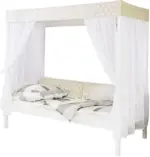 mömax Dornbirn - Ihr Trendmöbelhaus in Dornbirn Himmelbett 'Lino', aus Kiefer, weiß/beige