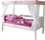 mömax Dornbirn - Ihr Trendmöbelhaus in Dornbirn Himmelbett 'Lino Mini', aus Kiefer, rosa/weiß