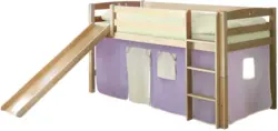 Spielbett 'Theo R', aus Buche, lila/buchefarben/beige