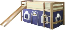 Spielbett 'Theo R', aus Buche, blau/weiß/buchefarben