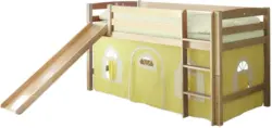 Spielbett 'Theo R', aus Buche, gelb/weiß/buchefarben