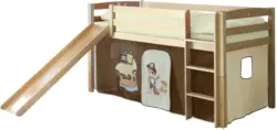Spielbett 'Theo R', aus Buche, buchefarben/dunkelbraun