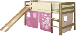 Spielbett 'Theo R', aus Buche, buchefarben/pink