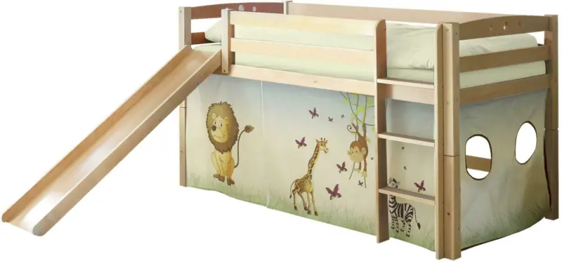 Spielbett 'Theo R', aus Buche, multicolor/buchefarben