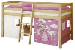 Hochbett 'Tipsi', aus Buche, pink