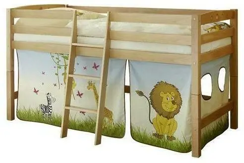 Hochbett 'Tipsi', aus Buche, multicolor