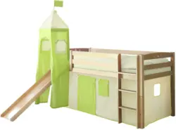 Spielbett 'Toby R', aus Buche, grün/naturfarben/beige