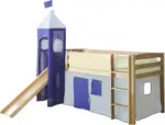 mömax Dornbirn - Ihr Trendmöbelhaus in Dornbirn Spielbett 'Toby R', aus Buche, naturfarbe/hellblau/dunkelblau