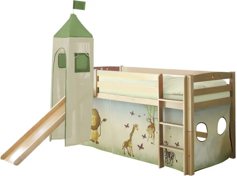 Spielbett 'Toby R', aus Buche, multicolor/naturfarben