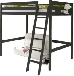 Hochbett 'Matthias', aus Kiefer, grau